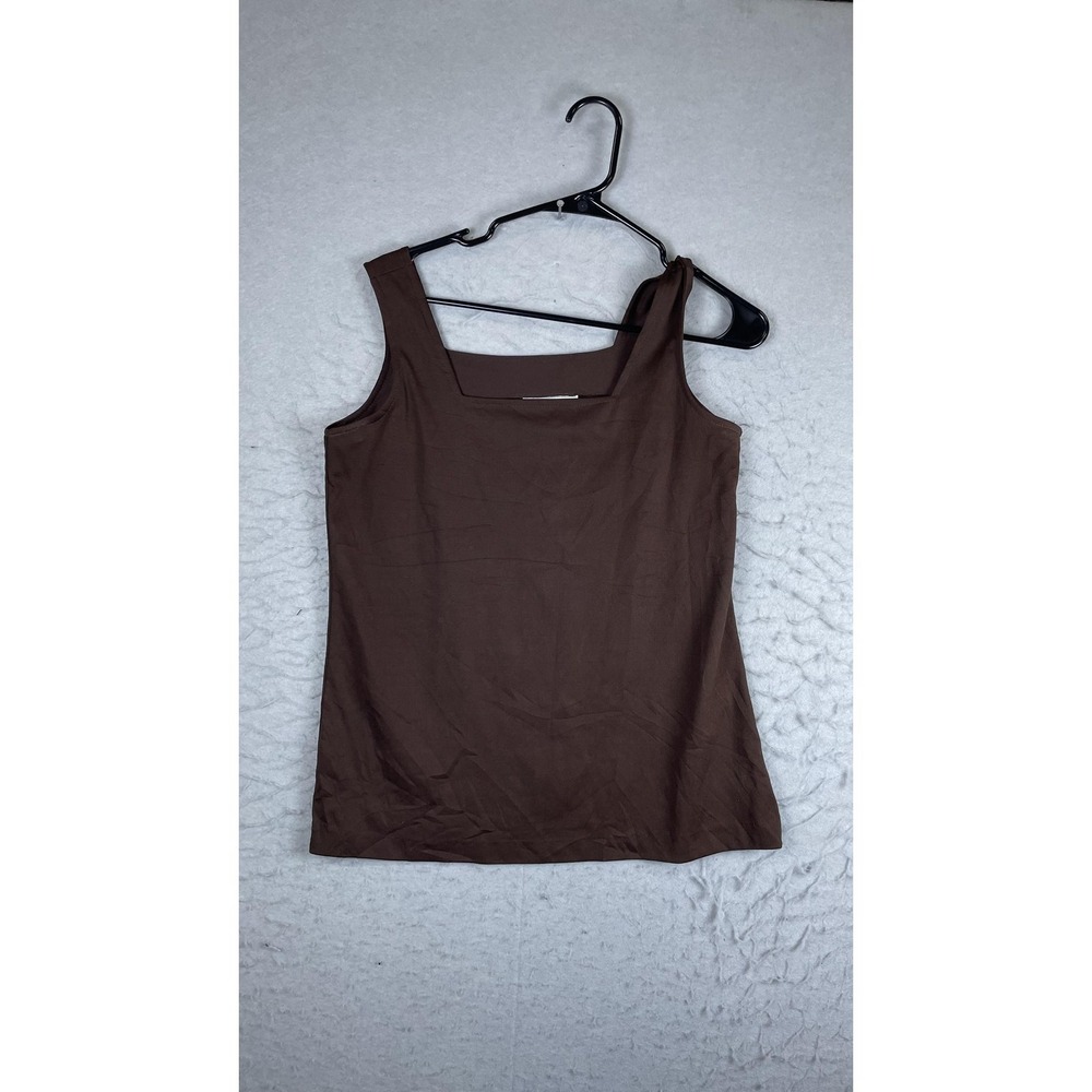 Teddi Of California Tank Top Womens 14 Brown Square Neck Sleeveless‎ Shell Basic